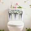 New Easter Flower Rabbit Toilet Sticker PVC Self-Adhesive Bathroom Decor Removable Waterproof Wall Stickers Wall Decoration