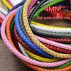 Kit DIY Colar e Pulseira de Corda de Couro Multicolorido - Trança de 4 Fios, Espessura de 4,0 mm.