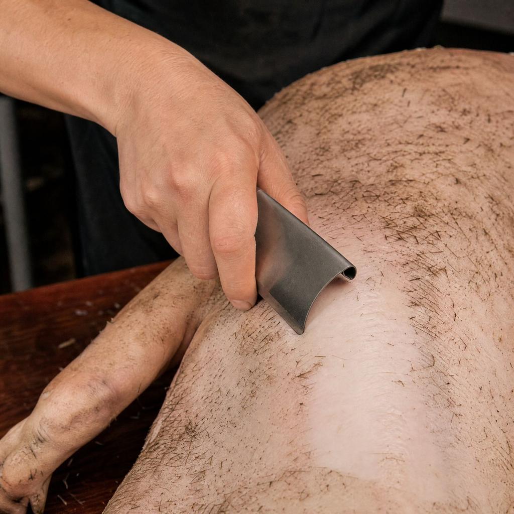 Curved Pork Scraper for Removing Hair and Scraping Meat - Kitchen Tool for Pork Skin Preparation