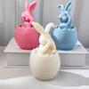 Long-Eared Egg Rabbit Plaster Doll-Silicone Mold Homemade Bunny Aromatherapy Candle Mold DIY Plaster Mold Home Decor