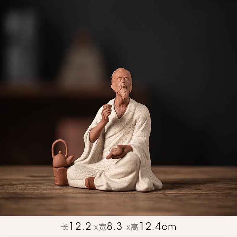 

Ceramic historical figures ornaments Tea Saint Lu Yu Boya Zhong Ziqi Chinese style tea room living room decoration Chinese style