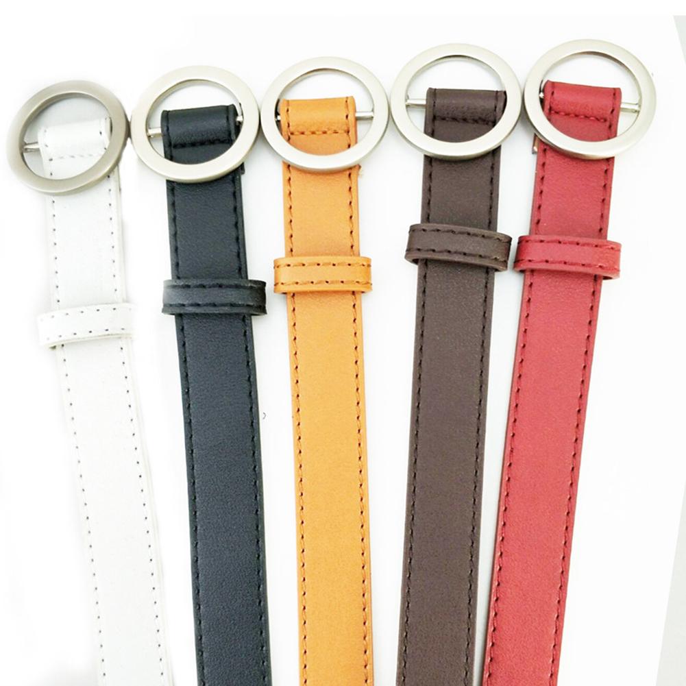 Women's Vintage Fashion Round Buckle Leather Wide Belt