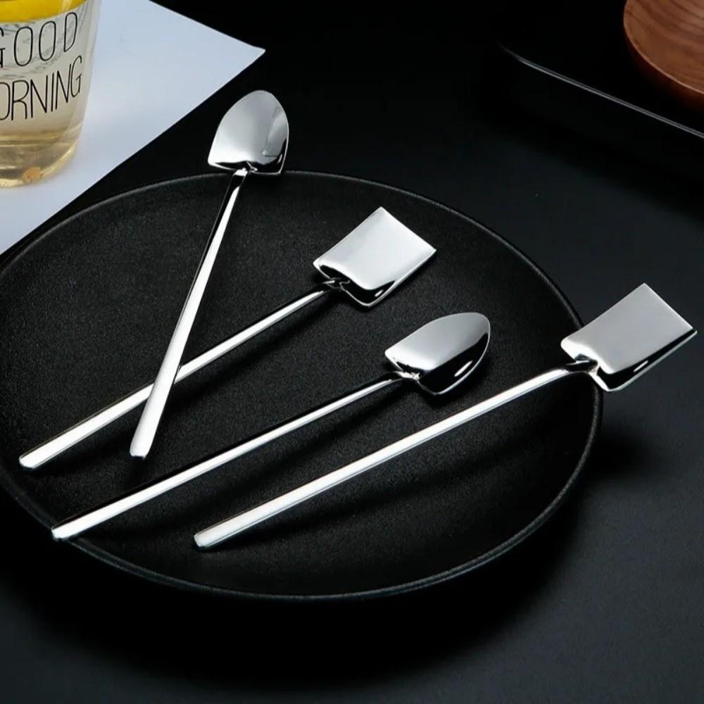 Portable Coffee Stirring Spoon Long Handle Net Red Dessert Spoon Spade Spoon Watermelon Spoon