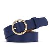 Shrimp Skin Women'S Belt Round Buckle Personalized Belt Women'S Blue Decorative Student Jeans Belt