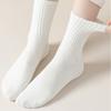 Women White Cotton Socks Winter Mid Tube Solid Color Sports Socks Harajuku Korean Style