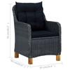 Ensemble salon de jardin en résine tressée gris foncé - VidaXL - Fauteuils avec coussins bien rembourrés