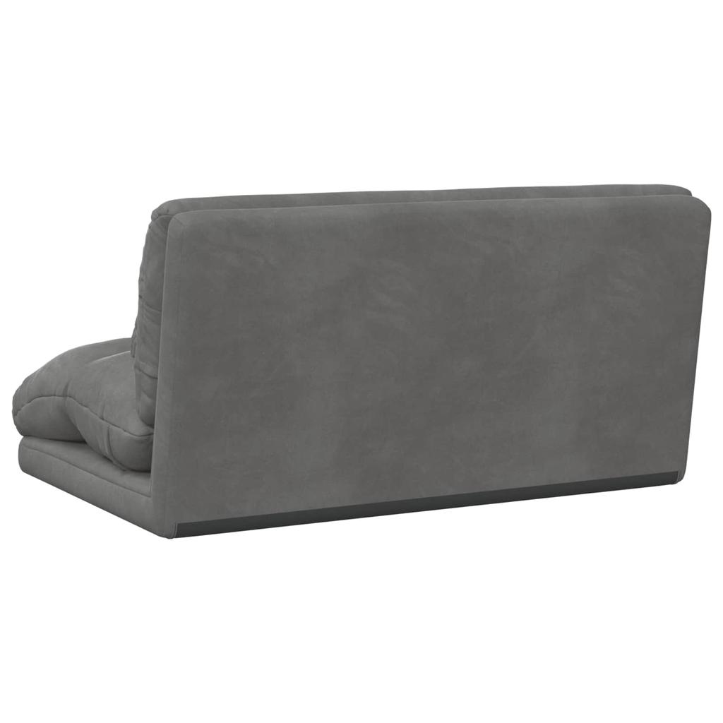 Adjustable Floor Footstool Dark Grey Velvet