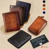 Genuine Leather Rfid Wallets for Men Vintage Thin Short Multi Function ID Credit Card Holder Money Bag Gift for Him