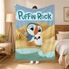 Puffin Rock Cartoon Throw 240G Flannel Blanket, Suitable For Sofas, Beds, Offices,  Exquisite Gift Blankets