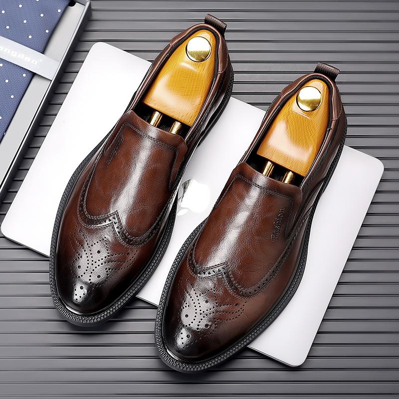 Handmade Mens Fashion Loafers Male Comfortable Walking Shoe Luxury Brand Dress Footwear Men Genuine Leather Mens Slip On Shoes