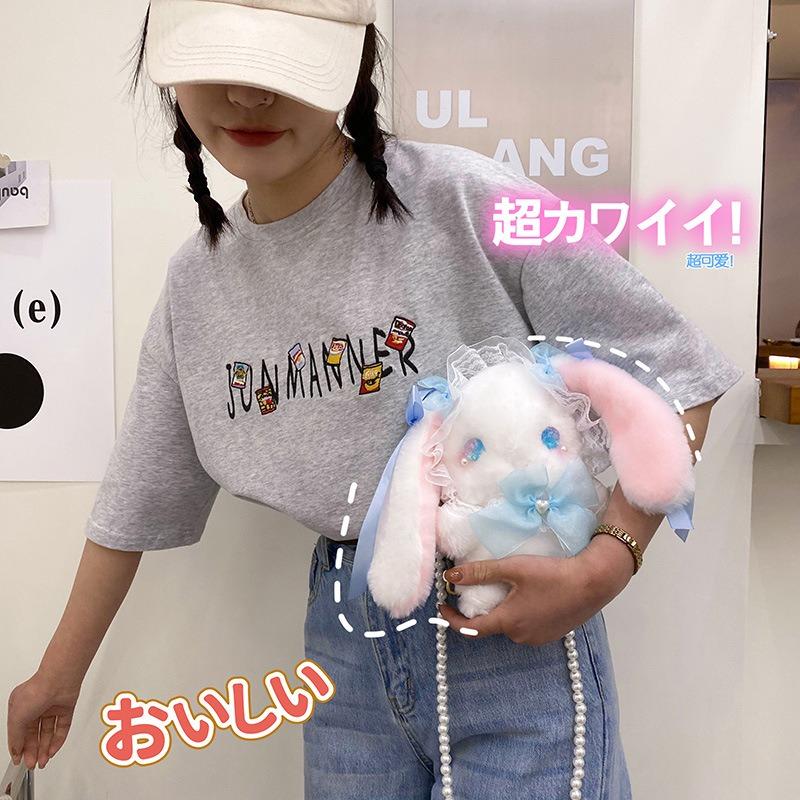 Olita cute Lolita rabbit bag lace doll crossbody plush bag girl heart doll shoulder bag