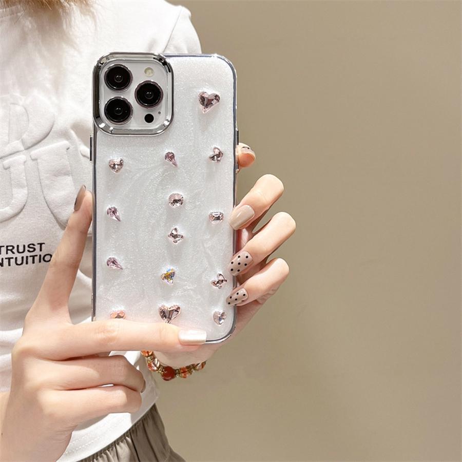Luxury Sparkle 3D Rhinestone Glitter Phone Case for iPhone 16 15 14 13 12 11 Metal Camera Protection Shockproof & Scratch-Resistant Cover