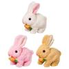 Simulation Electric Rabbit Pet Toy with Sound Walking Wiggle Ears Stuffed Rabbit Toys Interactive Plushies Birthday Gift for Kid