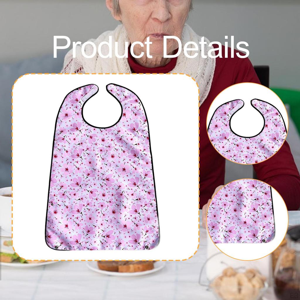 Adult Bib for Eating Clothing Protector Beautiful Protection Reusable Elderly Waterproof