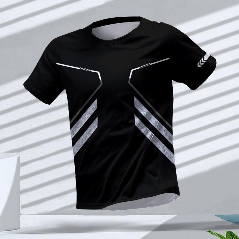 Summer Breathable Men's T Shirt Outdoor Run Fitness Sports Short Sleeve Tees Casual O-neck Oversized T-shirt Daily Top