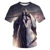 Death God Skull 3D Printed T-shirts Men's Casual Round Neck Short Sleeve T-shirts