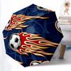 1pc Soccer Flames Automatic Open/Close Umbrella with Folding Feature Compact Travel Umbrella, Lightweight Design, for Commuting112