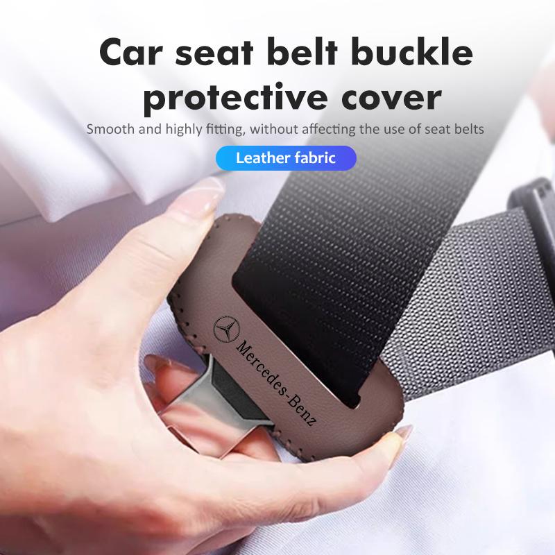 CGRE6 1/2pcs Car Leather Safety Belt Buckle Plug Protective Covers Interior Accessories For Benz CITAN VITO SPRINTER CLS SLK Sport ML