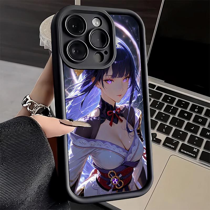 Phone Case for iPhone 17 Air 16E 15 16 Pro Max Genshin Impact Raiden Shogun Cover 14 Plus 13 12 Mini Soft Shell Silicone Fundas