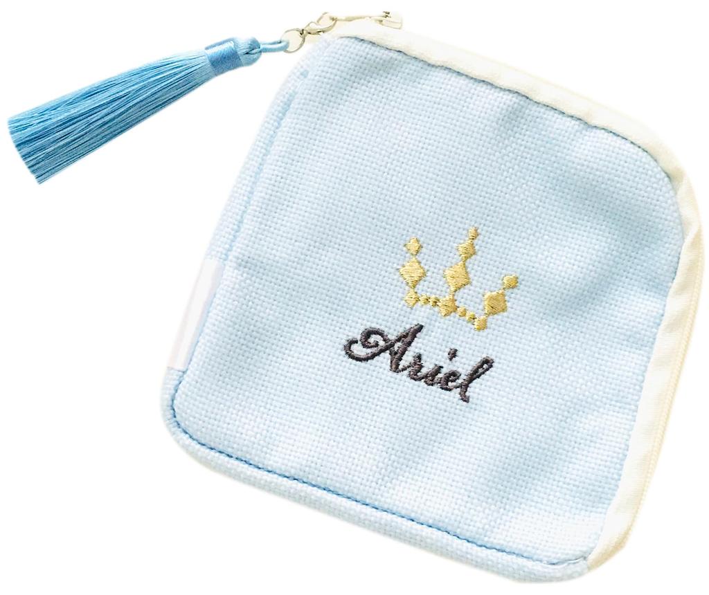 MORIPiLO Ariel Tissue Disney Small Item Plush Disney Morishita Pillow Case, Merchandise, Case, Pouch, Cute, 12x12cm, Blue, Character,