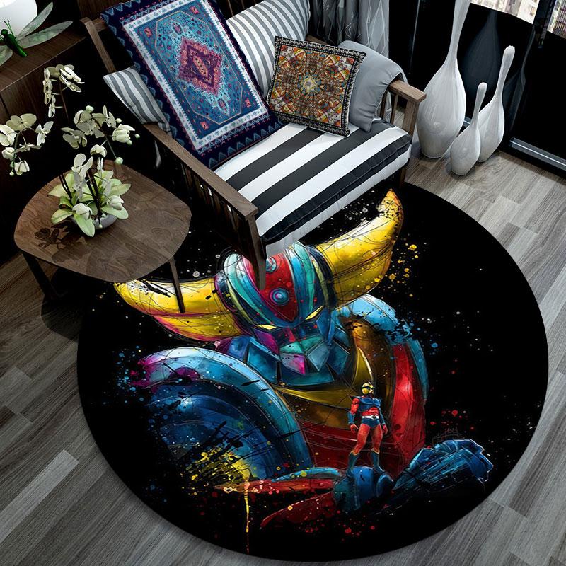 Grendizer,Round Area Rug,Carpet Rug for Living Room Bedroom Sofa Playroom Decor,Non-slip Floor Mat