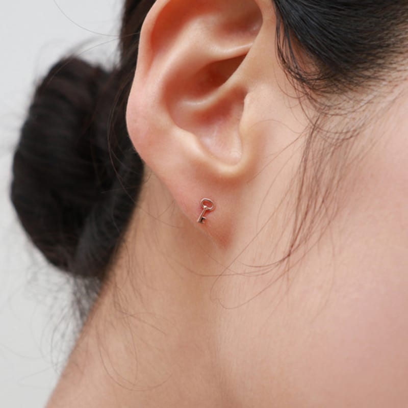 Less Is More 14K Gold Key Earring & Piercing