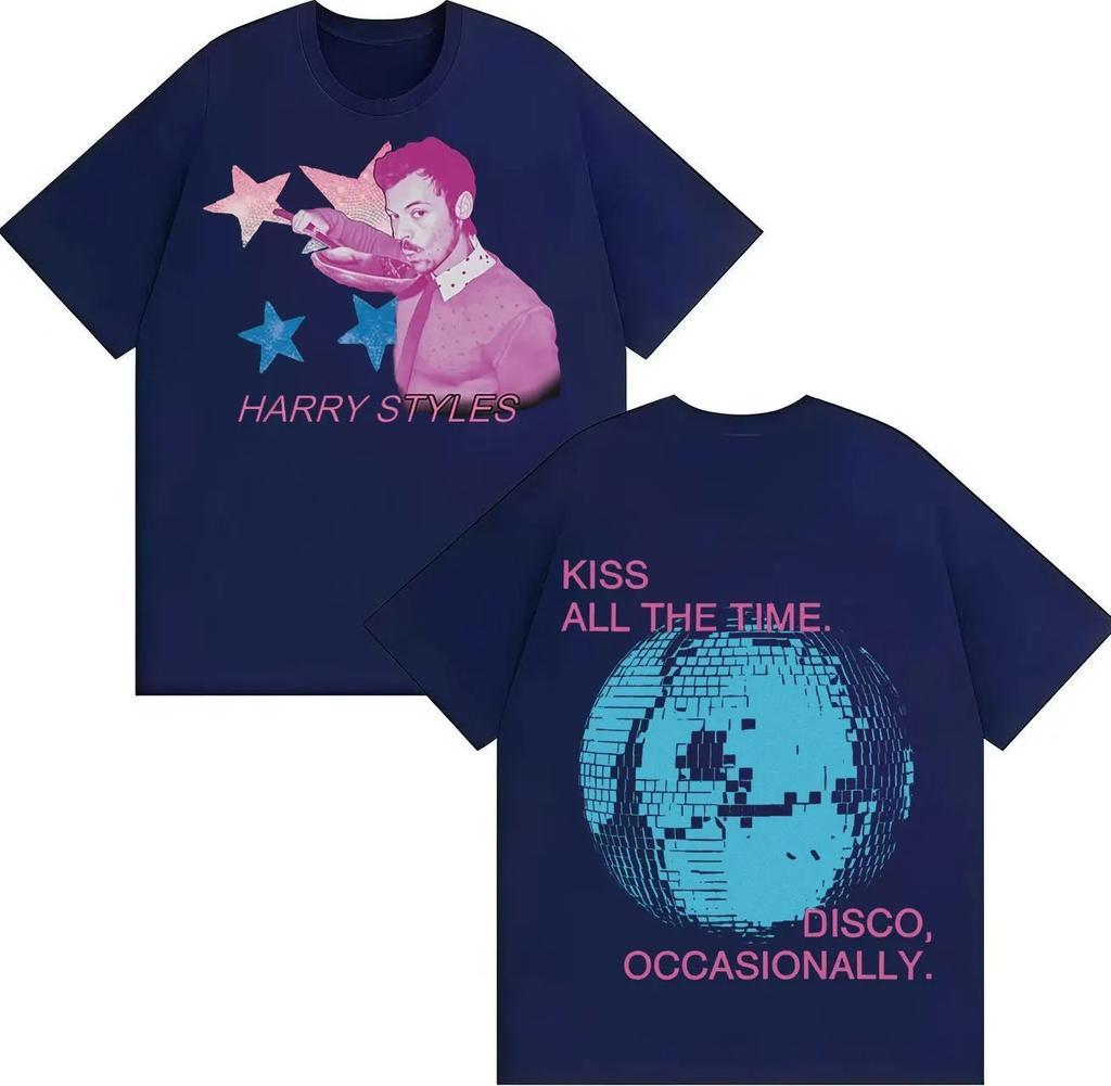 Harry Styles Kiss All The Time Disco Occasionally Fashion Short Sleeve Unisex YK s Oversized Cotton TShirt Streetwear