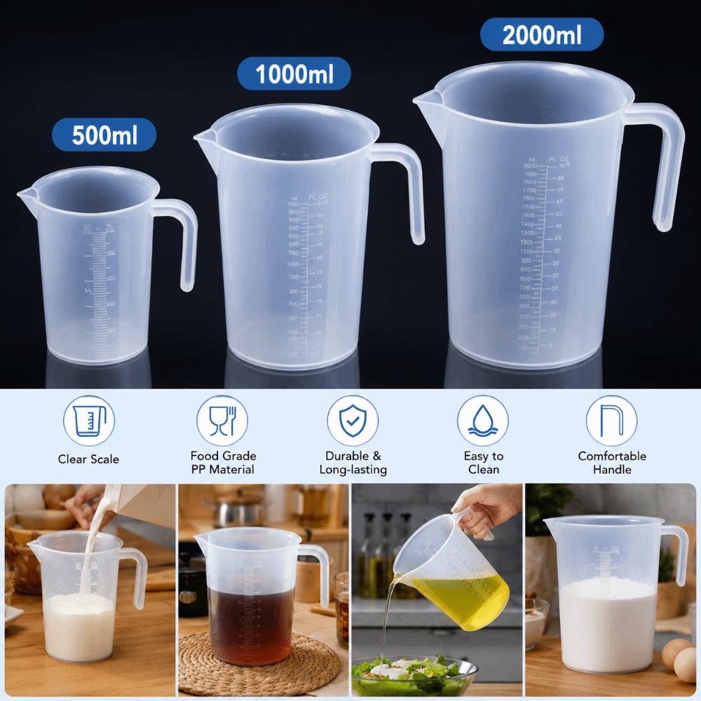 Thickened Plastic Measuring Cup with Scale Liquid Measuring Cup Graduated Cup  Kitchen Baking