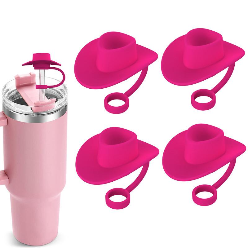 1/4Pcs Cowboy Hat Suction Straw Cap For Cup 40 Oz Silicone Suction Straw Dust Plug Silicone Dust Cap 6-10Mm General Size