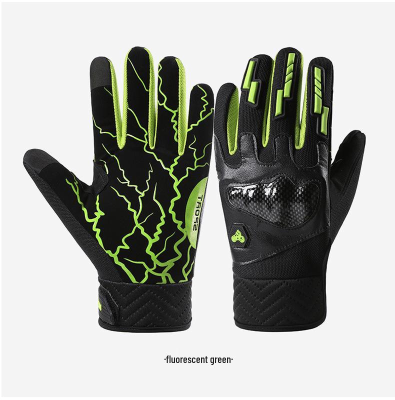 Full Finger Touchscreen Motorcycle Gloves - Fall Protection, Anti-slip, Wear-resistant, Breathable for Outdoor Sport Riding (Spring & Autumn)
