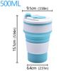 350ML/500ML Food-Grade Silicone Folding Cup Collapsible Mug With Cover Hot Drink Cup For Camping Travel Outdoors Portable