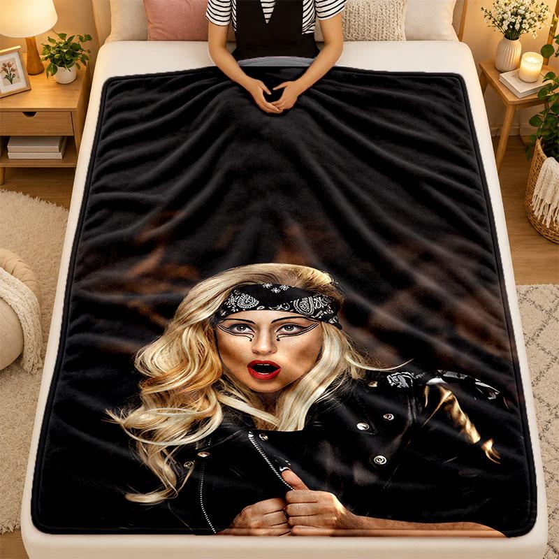 Flanell-DeckeLady Gaga Warme Weiche Überwurfdecke für den Innenbereich Sofa Bett Wohnzimmergebrauch