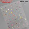 Gold Silver Love Star Moon Geometric Lines Necklace Stamping Retro Soft Self Adhesive Nail Art Sticker Manicure Decal