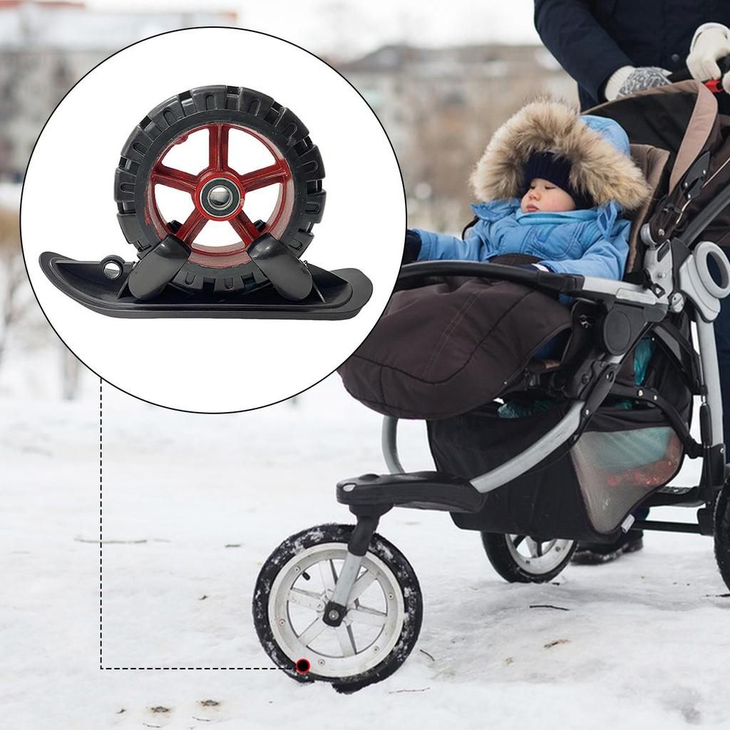 Roller Ski Schlitten 2 in 1 Schnee Roller Kinderwagen Rad Ski Schlitten Gleiter Snowboards zum Radfahren Fahrrad Joggen Sport Outdoor Wege