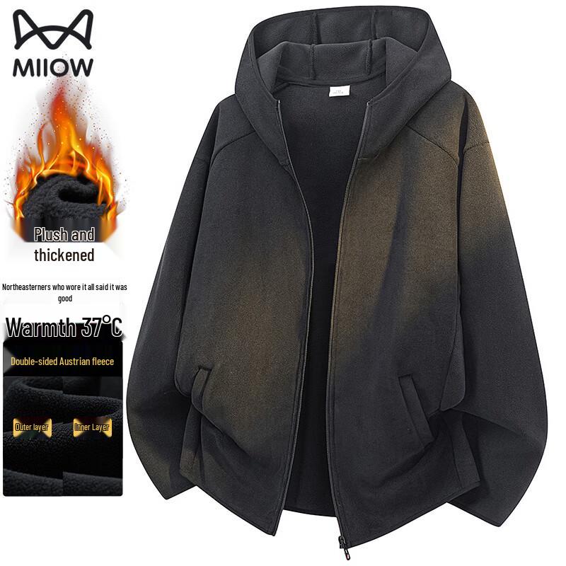 

Мужская двухсторонняя флисовая куртка с капюшоном MaoRen M