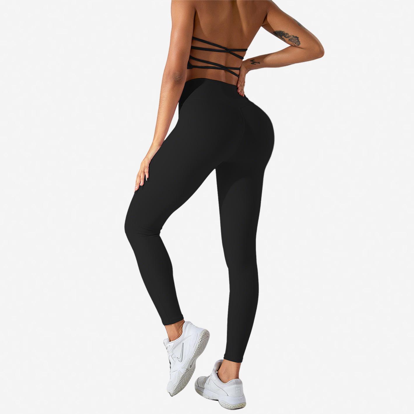 Women s Quick-Dry Butt Lifting Yoga Pants - Summer Thin Fitness Leggings with Pockets. Medium чёрный