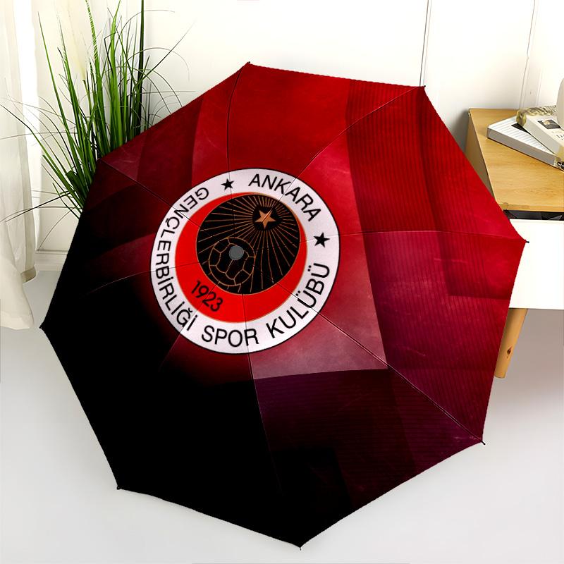 Gençlerbirliği SK  Pattern, Automatic Folding Umbrella, Portable and Foldable Design, 8 Ribs, a Christmas or Birthday Gift.
