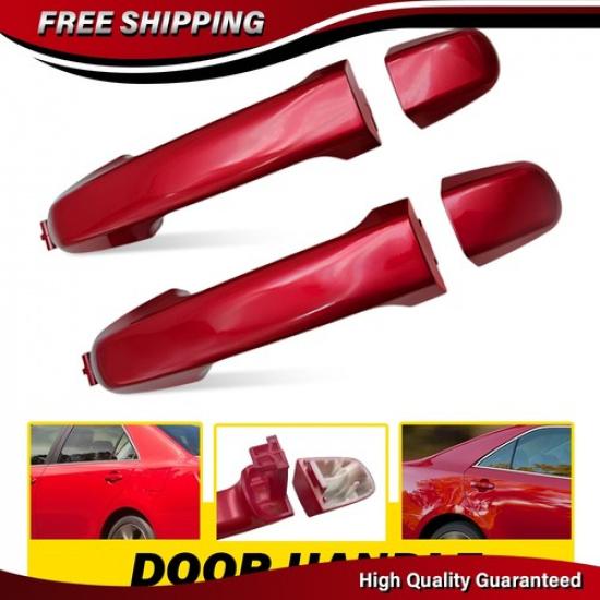 2PCS Exterior Door Handle For Toyota Camry 2012-2017 Red Rear Door Outer Handle