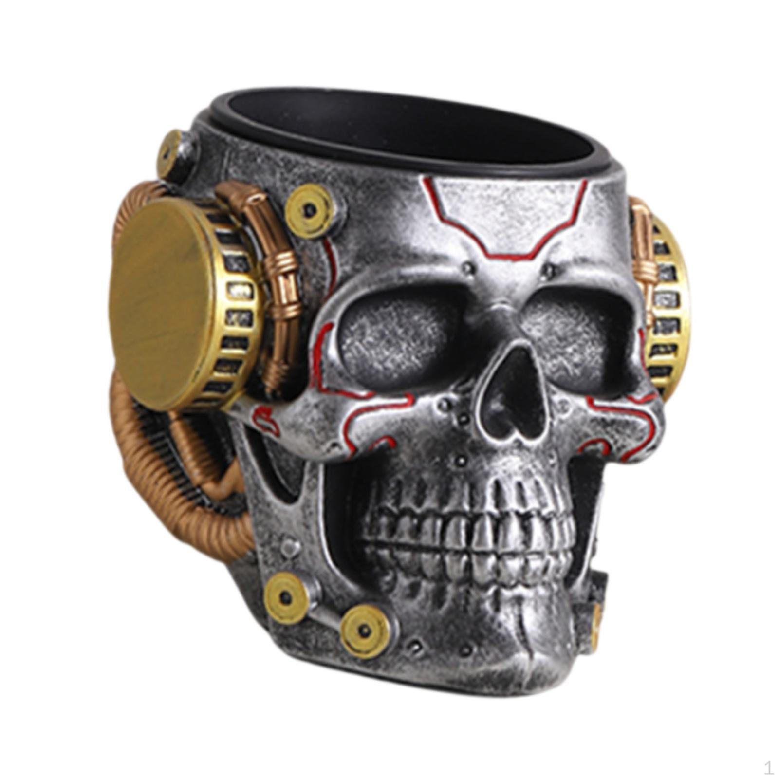 

Skull Pen Holder,Mechanical Skeleton Desk Organizer,Home Office Decor,Halloween,Spooky Goth