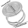 Fashion DIY Drip Oil Rhinestone Round Oval Water Droplets Blank Settings Open Adjustable Stainless Steel Ring For Women Men Gift