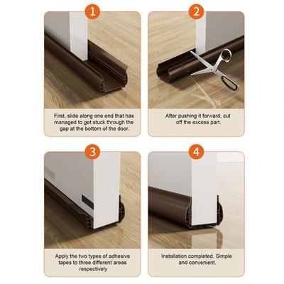 Dust Prevention Door Seal Strip Noise Reduction Door Strip Weatherproof Door Bottom Sealing Strip with Brush for Noise