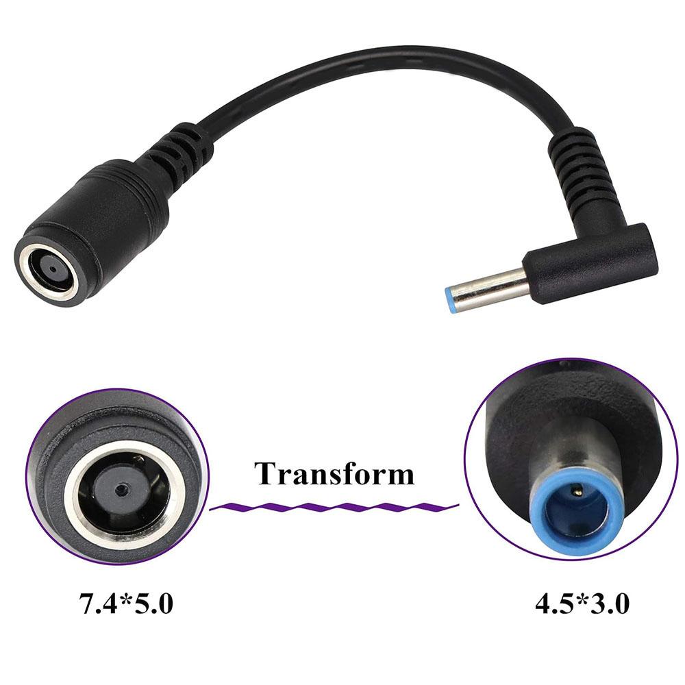10PCS DC nabíječka Konvertorový kabel adaptéru Modrá koncovka 7,4 mm – 4,5 mm Pro notebooky HP