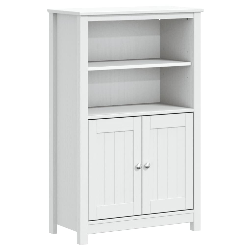 BERG Bathroom Cabinet in White 27.8 x 13.4 x 43.3 in (69.5 x 34 x 110 cm) Solid Pine Wood