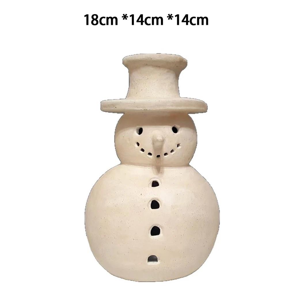 15/20/25cm Snowman Figurines Novelty Simplistic Craftsmanship Figurine For Cozy Home Xmas Decor Resin Christmas Candle Holder