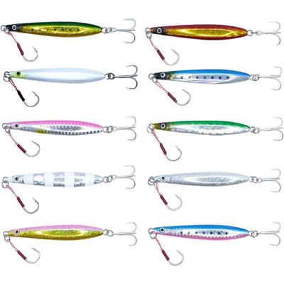 OHF Metal Jig Set 20g/30g/40g (10 Pcs) Assorted Colors (S/M/L) with Assist Hooks