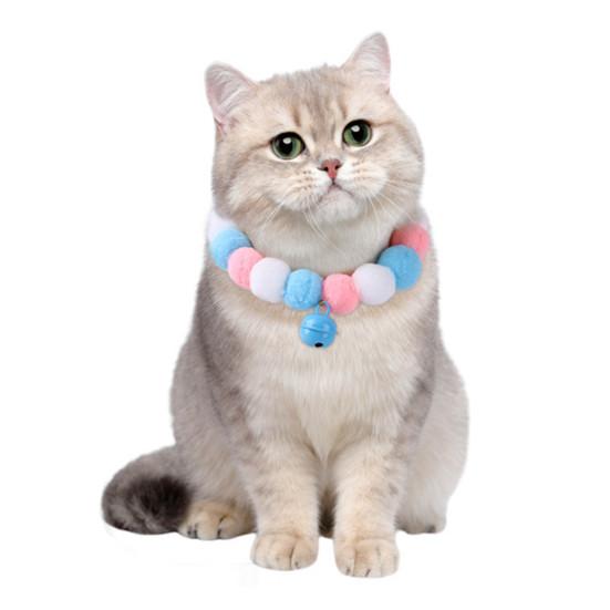 Pet Dog Collar Pom Poms Decorative High Elasticity Cat Princess Collar Necklace with