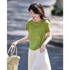 Women's Irregular Twisted Knot Short Sleeve T-shirt