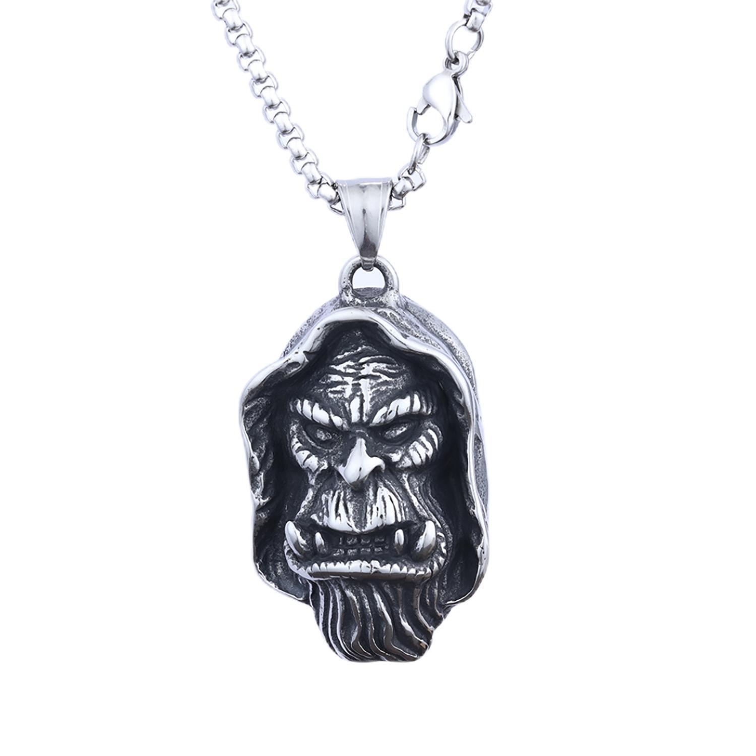 Европа и США горячая распродажа титановая сталь темный стиль голова Гул дана кулон Warcraft персонаж ретро личность тренд ожерелье подвеска