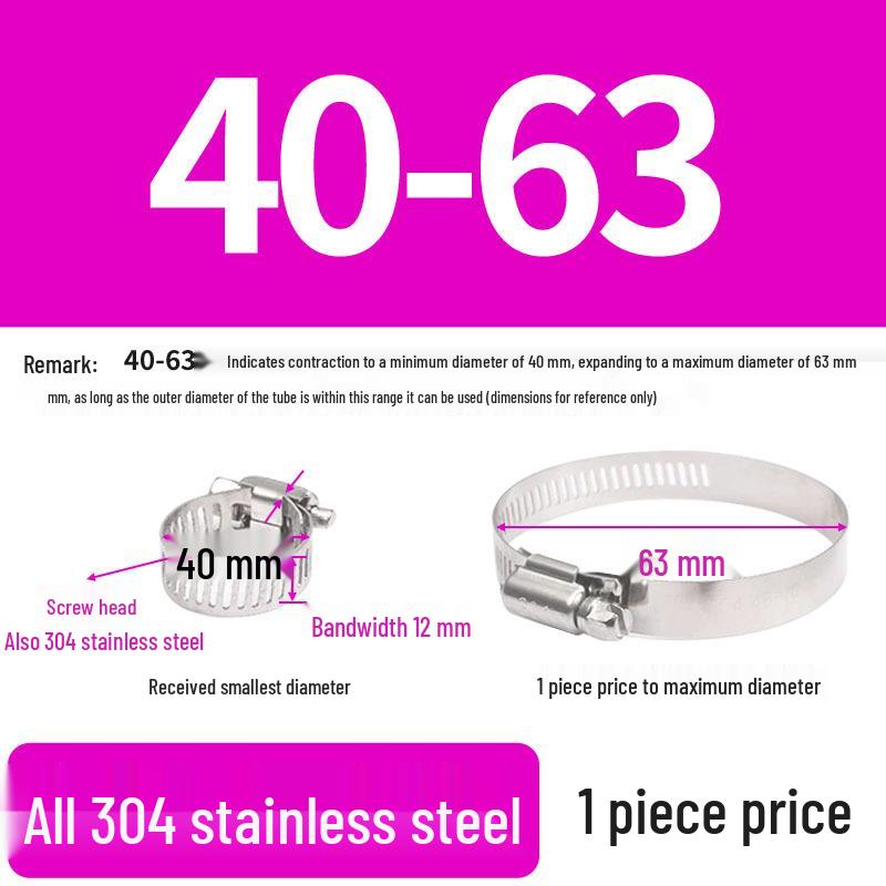 304 Edelstahl Schwerlast Schlauch- und Rohrschelle Clip