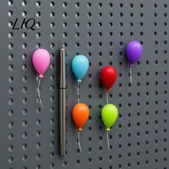 Decorative Refrigerators Magnet 6Pcs/Set 3D Balloon Refrigerator Magnet, Shape Memo Photo Kitchen Magnetic Holder for Whiteboard Locker Fridge